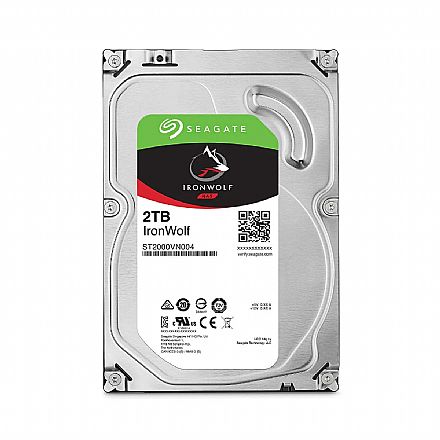 HD (Disco Rígido) - HD 2TB NAS SATA - 5900RPM - 64MB Cache - Seagate IronWolf - ST2000VN004