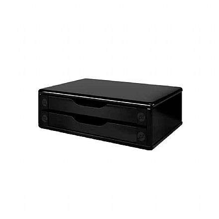 Móveis - Suporte para Monitor de Mesa - com 2 Gavetas - Black Piano - 3346