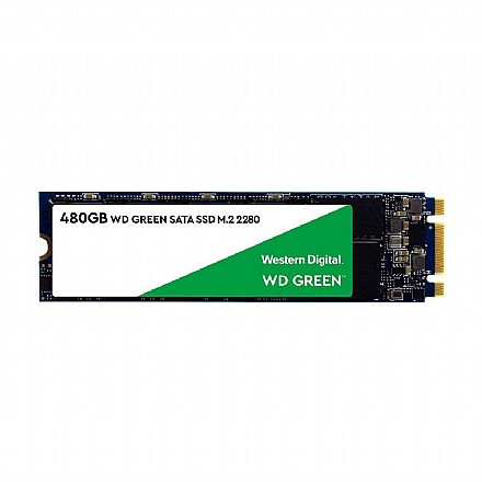 SSD - SSD M.2 480GB Western Digital Green - SATA - Leitura 545 MB/s - Gravação 465MB/s - WDS480G2G0B