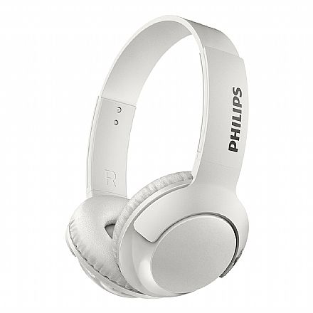 Fone de Ouvido - Fone de Ouvido Bluetooth Philips Bass+ SHB3075WT/00 - com Microfone Embutido - Branco