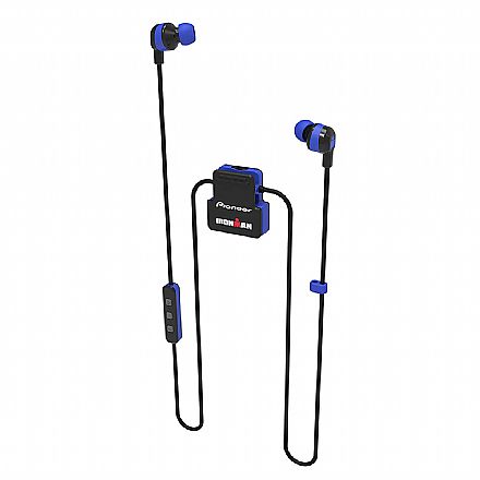 Fone de Ouvido - Fone de Ouvido Esportivo Bluetooth Intra-Auricular Pioneer SE-IM5BT-L - com Microfone - Resistente a suor - Azul [i]