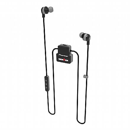 Fone de Ouvido - Fone de Ouvido Esportivo Bluetooth Intra-Auricular Pioneer SE-IM5BT-H - com Microfone - Resistente a suor - Cinza [i]