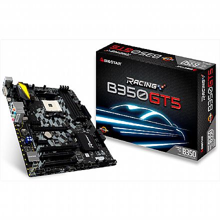 Placa Mãe para AMD - Biostar B350GT5 (AM4 - DDR4 3200) - Chipset AMD B350 - USB 3.1 - ATX