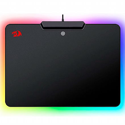Mouse pad - Mousepad Gamer Redragon Epeius - 350 x 250 x 3,6mm - Iluminação RGB - USB - P009