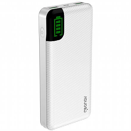 Carregadores - Power Bank Carregador Portátil Geonav PB20KWT - Bateria Externa 20.000mAh - USB - para Smartphones, Tablets - Branco