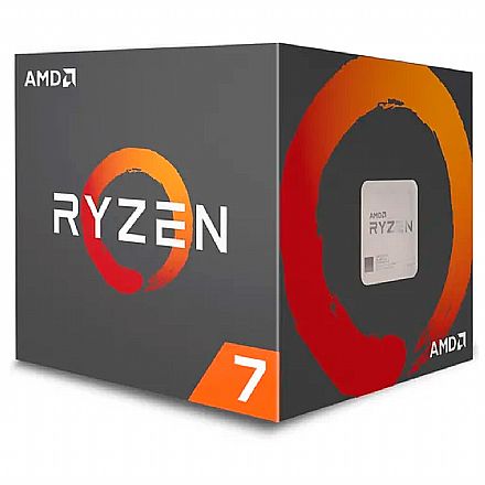 Processador AMD - AMD Ryzen™ 7 2700X Octa Core - 16 Threads - 3.7GHz (Turbo 4.35GHz) - Cache 20MB - AM4 - TDP 105W - Wraith Prism RGB Cooler - YD270XBGAFBOX - sem gráfico integrado