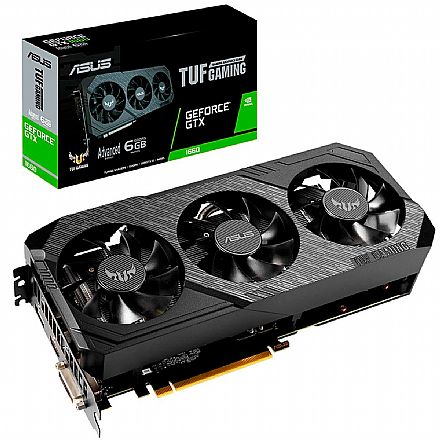 Placa de Vídeo - GeForce GTX 1660 6GB GDDR5 192bits - TUF Gaming X3 - Asus TUF3-GTX1660-A6G-GAMING
