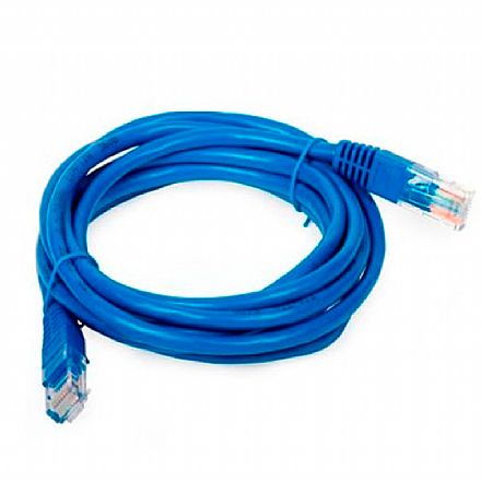 Cabo de rede - Cabo de Rede UTP (Patch Cord) RJ45 Cat 5e - 10 metros - Azul - Plus Cable PC-ETHU100BL