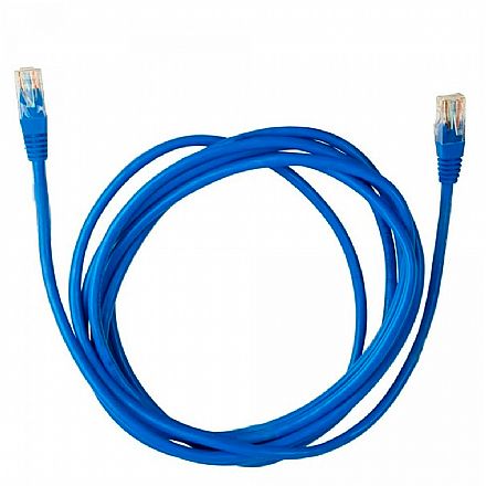 Cabo de rede - Cabo de Rede UTP (Patch Cord) RJ45 Cat 5e - 2,50 metros - Azul - Plus Cable PC-ETHU25BL