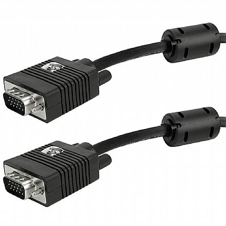 Cabo & Adaptador - Cabo VGA (HDB15 M x HDB15 M) - 3 metros - Com Filtro - Chip SCE 018-9518