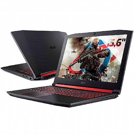 Notebook - Notebook Acer Aspire Nitro 5 AN515-52-52BW Gamer - Tela 15.6" IPS Full HD, Intel i5 8300H, 8GB, SSD 240GB, GeForce GTX 1050 4GB - Windows 10