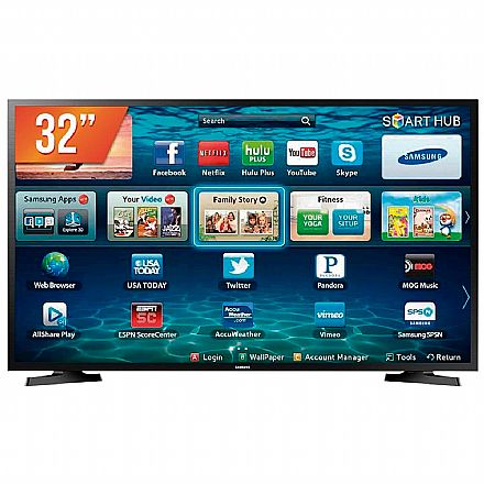TVs - TV 32" Samsung LH32BENELGA/ZD - Smart TV - HD - Conversor Digital - Wi-Fi Integrado - HDMI / USB