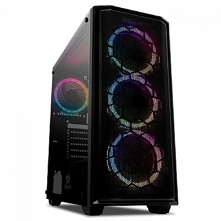 Gabinete - Gabinete Gamer Redragon Ramhorn - Janela Lateral em Vidro Temperado - Mid Tower - GC-908