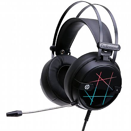 Fone de Ouvido - Headset Gamer HP H160G - Microfone - Iluminação LED - Conector USB - Preto - 4QN20AA