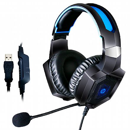 Fone de Ouvido - Headset Gamer HP H320GS - 7.1 Surround - Conector USB - Iluminação LED - 8AA14AA