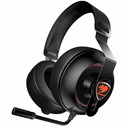 Fone de Ouvido - Headset Gamer Cougar Phontum Essential Black - com Cancelamento de Ruído - Conector P2 - CGR-P40NB-150