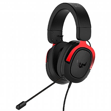 Fone de Ouvido - Headset Gamer Asus TUF Gaming H3 - com Microfone - 7.1 Canais - Conector P2 - Vermelho - 90YH02AR-B1UA00