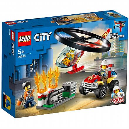 Brinquedo - LEGO City - Combate ao Fogo com Helicoptero - 60248
