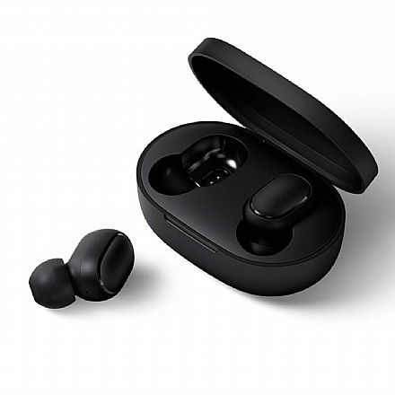Fone de Ouvido - Fone de Ouvido Bluetooth Earbud Xiaomi Redmi Airdots - com Microfone - com Case Carregador - Preto