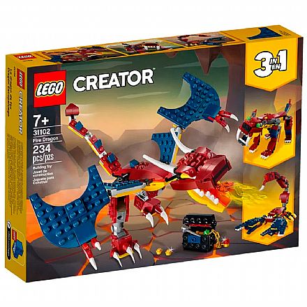 Brinquedo - LEGO Creator - Dragao de Fogo - 31102