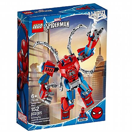 Brinquedo - LEGO Super Heroes - Disney - Marvel - Homem Aranha - Robô Spider-Man - 76146