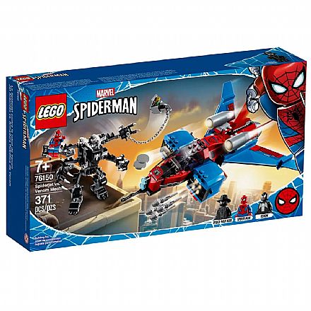Brinquedo - LEGO Super Heroes - Disney - Marvel - Homem Aranha - Spiderjet vs Robô Venom - 76150