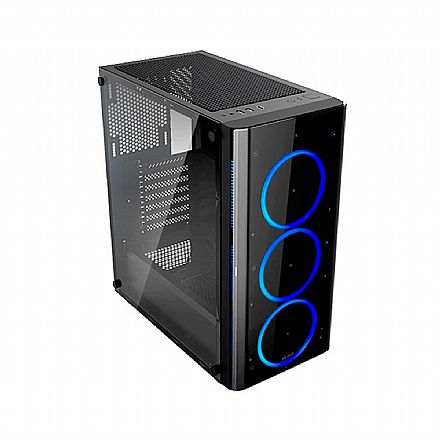 Gabinete - Gabinete Gamer Akasa Apache Air - Janela Lateral em Vidro Temperado - Mid Tower - A-ATX09-A1B