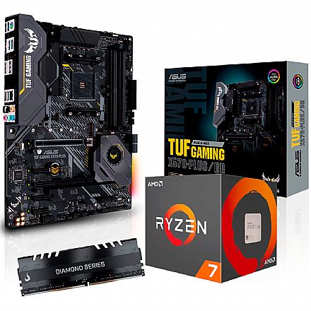 Kit Upgrade - Kit Upgrade AMD Ryzen™ 7 2700X + Asus TUF GAMING X570 PLUS/BR + Memória 8GB DDR4