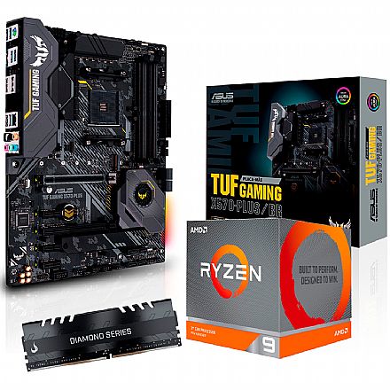 Kit Upgrade - Kit Upgrade AMD Ryzen™ 9 3900X + Asus TUF GAMING X570 PLUS/BR + Memória 8GB DDR4