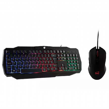 Kit Teclado e Mouse - Kit Teclado e Mouse Gamer Dazz Battlefire Revolution - LED RGB Rainbow - 3200 DPI - USB - 625021 *Liquidação Open Box