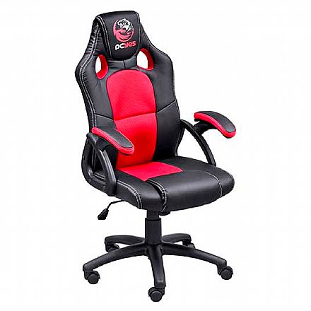Cadeiras - Cadeira Gamer PCYes MAD Racer V6 - Mecanismo de inclinação - MADV6VM - Preto e Vermelho