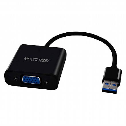 Cabo & Adaptador - Adaptador Conversor USB para VGA - Multilaser WI348 - Open box