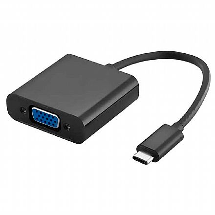 Cabo & Adaptador - Adaptador Conversor USB-C para VGA 1080P - USB Tipo C - Multilaser WI372