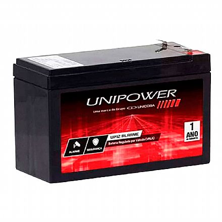 NoBreak - Bateria para Sistemas de Monitoramento e Segurança - 12V / 4Ah - Selada Estacionária - Unipower UP12ALARME