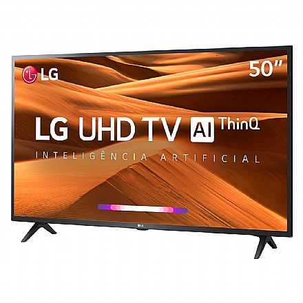 TVs - TV 50" LG 50UM7360 - Smart TV - Ultra HD 4K - HDR Ativo - Inteligência Artificial ThinQ - WebOS 4.5 - Wi-Fi e Bluetooth - HDMI / USB