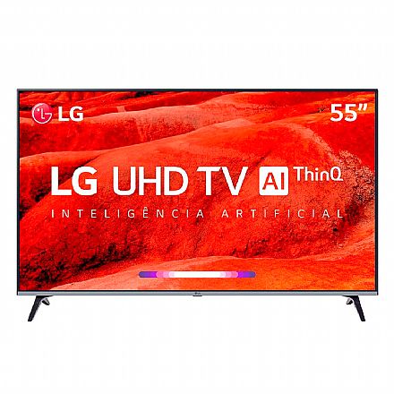 TVs - TV 55" LG 55UM7520 - Smart TV - Ultra HD 4K - HDR Ativo - Inteligência Artificial ThinQ - WebOS 4.5 - Wi-Fi e Bluetooth - HDMI / USB