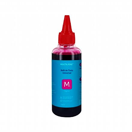 Cartucho - Refil de Tinta Multilaser RF019 - 100ML - Magenta - Universal - para impressoras tanque de tinta