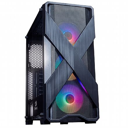 Gabinete - Gabinete Gamer Redragon Brawn Black - Janela Lateral em Vidro Temperado - Mid Tower - GC-500