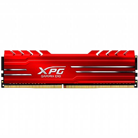 Memória para Desktop - Memória 8GB DDR4 2666MHz Adata XPG Gammix D10 - CL16 - Vermelho - AX4U266638G16-SRG