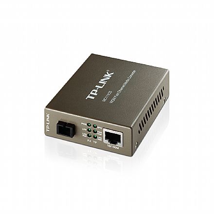 Conversor de Mídia - Conversor de Mídia TP-Link MC111CS - Fibra Óptica WDM 100Mbps Modo Único 20Km