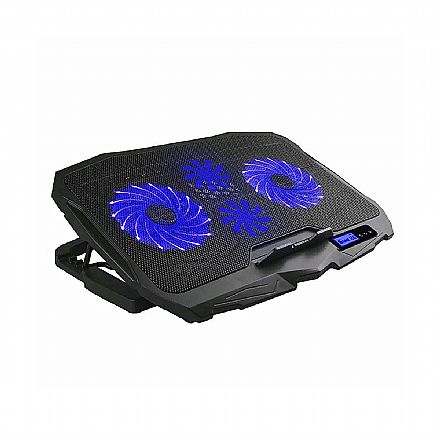 Notebook Acessórios - Suporte para Notebook Multilaser Warrior AC332 Ingvar Gamer - até 17" - Ajuste de altura - 2 Portas USB - com LED