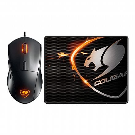 Mouse - Kit Mouse e Mousepad Cougar Minos-XC - 4000dpi - Perfil LED - CGR-MINOS XC