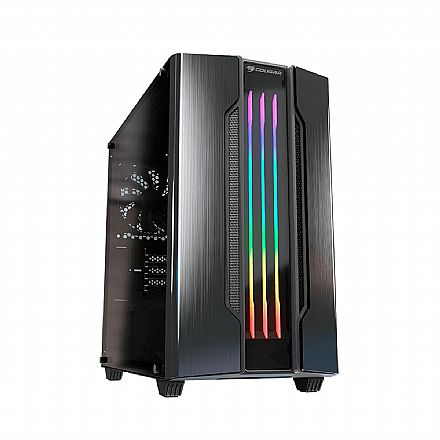 Gabinete Gamer Cougar Gemini M Iron Gray - Mini Tower - LED RGB - Janela Lateral em Vidro Temperado - 385TMB0.0001 Gabinete - Gabinete Gamer Cougar Gemini M Iron Gray - Mini Tower - LED RGB - Janela Lateral em Vidro Temperado - 385TMB0.0001