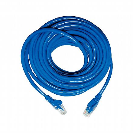 Cabo de rede - Cabo de Rede UTP (Patch Cord) RJ45 Cat 5e - 10 metros - Azul