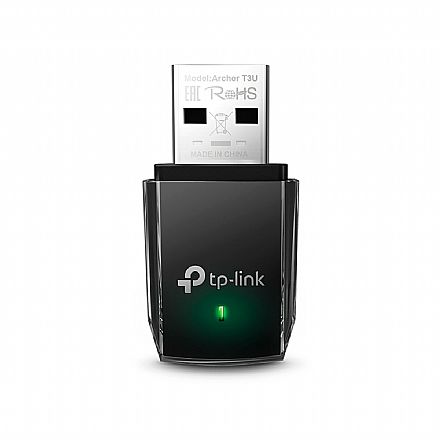 Placas e Adaptadores de rede - USB Adaptador Wi-Fi TP-Link Archer T3U AC1300 - Mini - Dual Band 2.4 GHz e 5 GHz - Tecnologia MU-MIMO