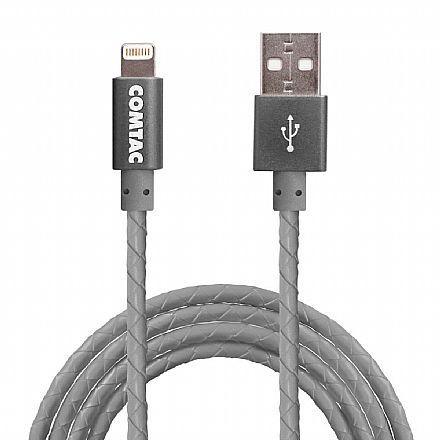 Acessorios de telefonia - Cabo Lightning para USB - com Certificação MFI - 1 metro - Cinza - Comtac 9370