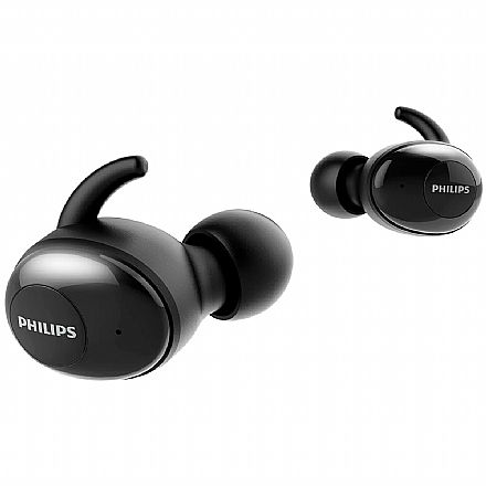 Fone de Ouvido - Fone de Ouvido Bluetooth Earbud Philips Upbeat SHB2505BK - Case Carregador - Preto
