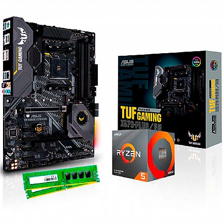 Kit Upgrade - Kit Upgrade AMD Ryzen™ 5 3600X + Asus TUF X570-PLUS/BR GAMING + Memória 8GB DDR4