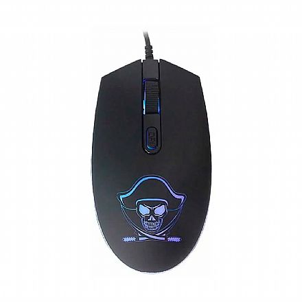 Mouse - Mouse Gamer K-Mex Pirata M3400 - 1200dpi - com LED RGB