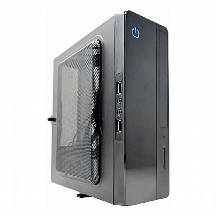 Gabinete - Gabinete K-Mex GI-10S1 - Mini ITX - com Fonte e Placa Conversora - entradas USB e Áudio